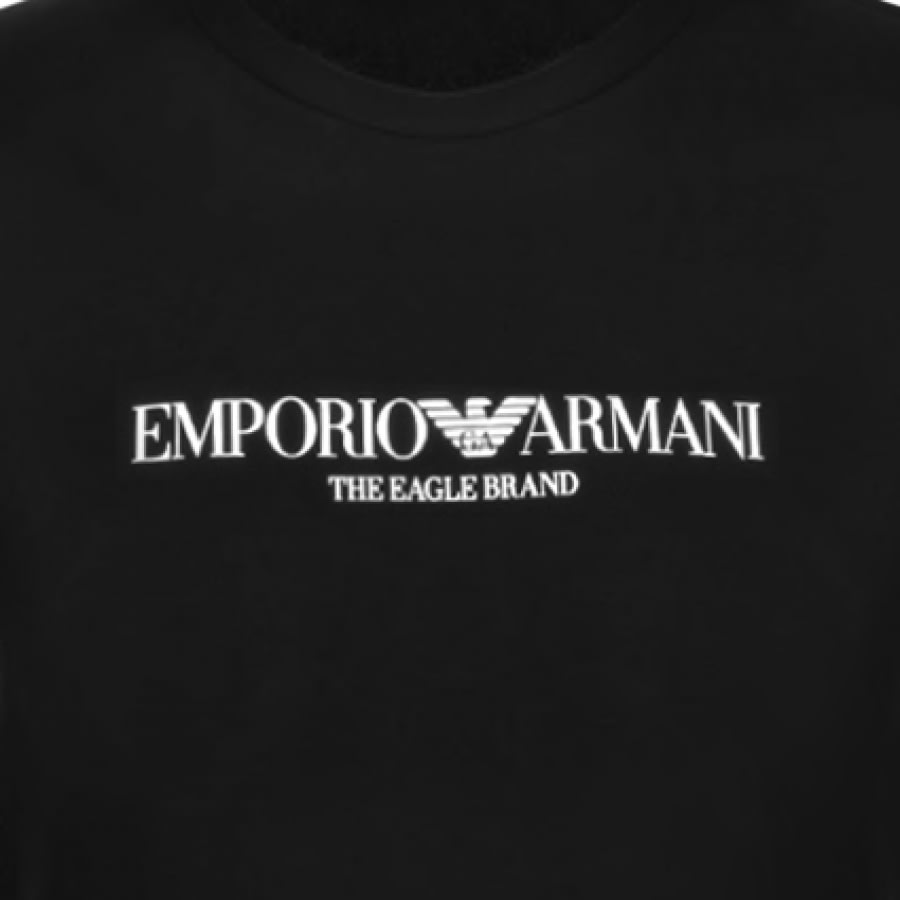 Alternative Image for ProductEmporio Armani Crew Neck Logo Sweatshirt Black3